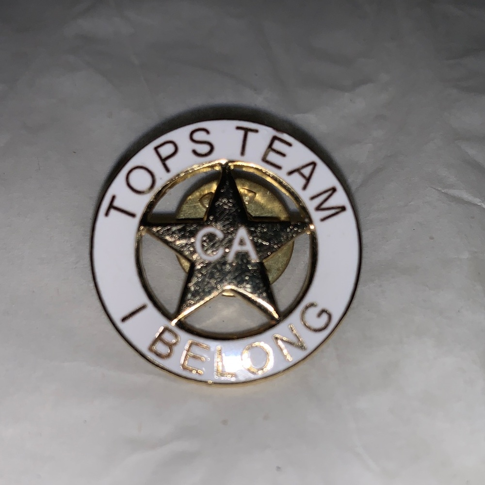 Gold and White Star Brooch